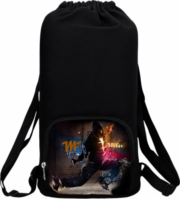 MY FAV My Swag Print Cotton Canvas Tution Backpack / Exam Bag For Boys / Girls 15 L Backpack(Yellow, Black)