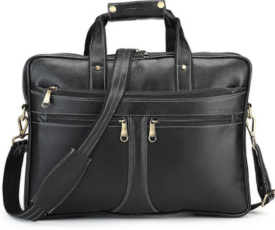 Mistercraft Genuine milled Leather Laptop Bag for Men – Black| Capacity- 12L | 12 L Laptop Backpack(Black)