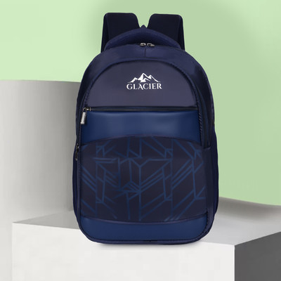 Glacier School Backpack, Polyester Water Resistance Backpack, for Boys and Girls 27 L Laptop Backpack(Blue)