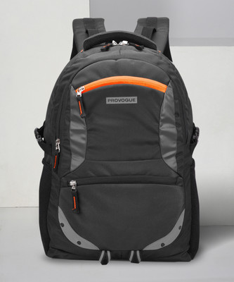 PROVOGUE unisex Spacy with rain cover and reflective strip 35 L Laptop Backpack(Black)