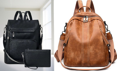 Spinsell Stylish Backpacks For Women And Girls For College And Office 18 L Trolley Backpack(Black, Brown)