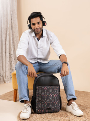 ZOUK Taj Guldasta Statement Backpack 16.9 L Laptop Backpack(Black)