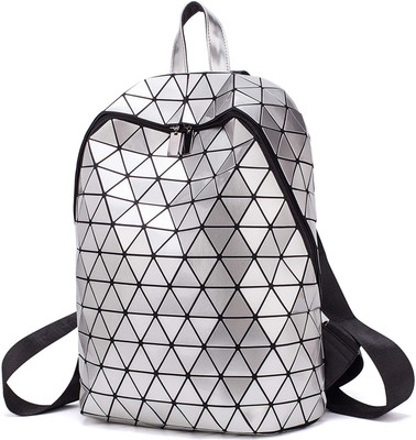 BATCAT Luminous Geometric Holographic Reflective Backpack Color Changing Bag 25 L Backpack(Multicolor)