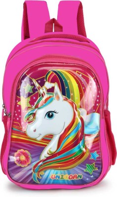 Dejan School bag for Girls high quality water resistant for 6-10 Yr 27L Backpack(Pink) 27 L Backpack(Pink)