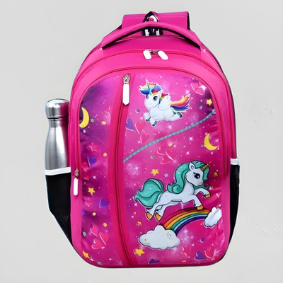SKY SIXT4 Cartoon & Spider Print Kids Backpack Combo for Boys School Waterproof School Bag(Pink, 25 L)