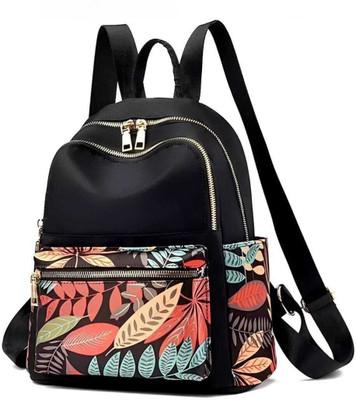 Cleto Fancy Black Bag For school Girls Printed bagpack for college girl 20 L Backpack(Black)