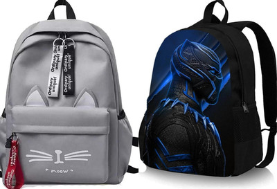 khatushyam collection A_CT-GRY@@_1 & PANTHERBLUE_@@_1PC_abc 30 L Backpack(Grey, Black)