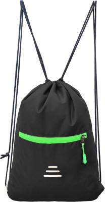 Cp Bigbasket 3-Bar-DS-Black-GreenZip_20 12 L Backpack(Black, Green)