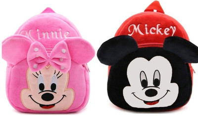Aveek BM-combo of 2 pink minnie, red mickey_1397 12 L Backpack(Multicolor)