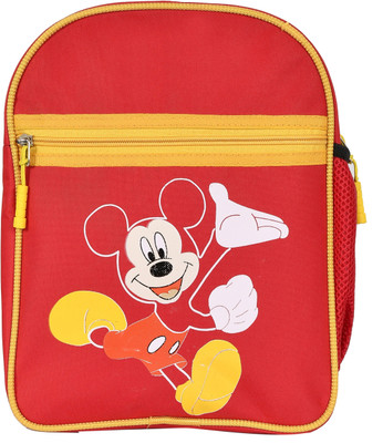 KUBER INDUSTRIES Polyester Waterproof Disney Mickey Mouse Print Backpack,13 Inch (Red) 18 L Backpack(Red)
