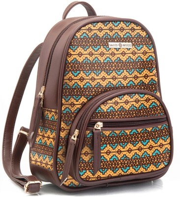 Sacci Mucci Mini Backpack,Backpack,Daypacks,Leisure Fashion Backpack-EthnicTraditionall 12 L Backpack(Brown)