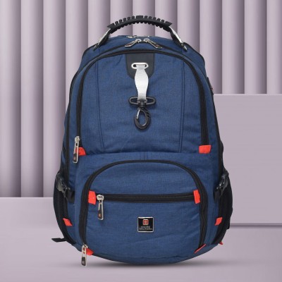 SWISS MILITARY ELITE Navy Blue Laptop Backpack with USB Charging/Aux Port, 32 Liter, LBP108 32 L Laptop Backpack(Blue)