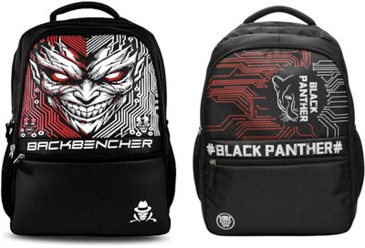 Kafascraft BLACK PANTHER BOTH Devil Backbencher BAG WITH 2 HIDDEN POCKETS 30 L Laptop Backpack(Black)