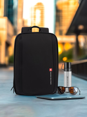 SWISS MILITARY ORACLE Multi Utility Laptop Backpack with Hidden Pocket 19 L Backpack(Black)