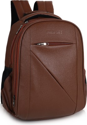 GOLD SKY Premium Vegan Leather Office, College Laptop Backpack for Men & Women 30 L Backpack(Tan)