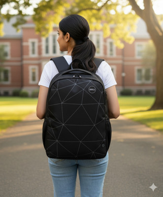DELL Premium Quality, Office/College/School/Travel Laptop Bag for upto 15.6 Inch 18 L Backpack(Black)