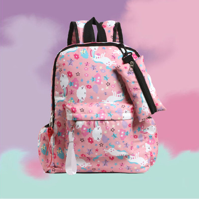 Reprox Women backpack awesome quality collage and schooling for girls backpacks 15 L Laptop Backpack(Pink)