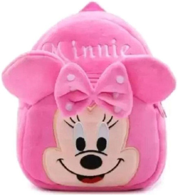 Aveek Toddler Plush Fabric 10 Liters Smiling Minnie Mouse Cartoon School Bags For Kids 10 L Backpack(Multicolor)