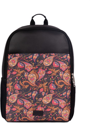ZOUK Paisley Print Statement Backpack 16.9 L Laptop Backpack(Pink)