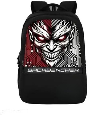 WOLFFIA Backbencher Graphic Laptop Backpack for School & College Bold Joker Printed 35 L Laptop Backpack(Black)