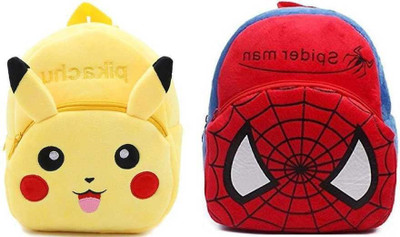 Bluemoon BM-R_Spider Man & Pikachu Combo 12 L Backpack(Yellow)