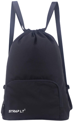 Straplt Travel Drawstring Backpack for Outdoor drawstring bag Foldable design 15 L Backpack(Black)