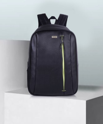 Veneer Casual Vegan Leather Neon Tech Business Office College Travel Unisex Backpack 25 L Laptop Backpack(Black)