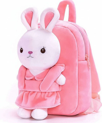 UDHNA Sweet Bunny Backpack Stuffed Animal Style with Rabbit Design 12 L Backpack(Pink)