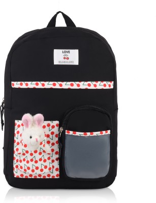 WALSON Kawaii Casual Backpack for Girls | Backpack for School, College & Office 30 L Backpack(Black)