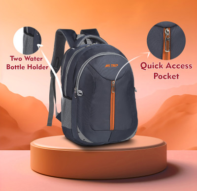 air trip Spacy unisex backpack with rain cover and reflective strip 35 L Laptop Backpack(Grey)