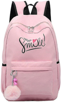 HouseOfCommon SMILE-PRINT-1PC_10_10 32 L Backpack(Pink)