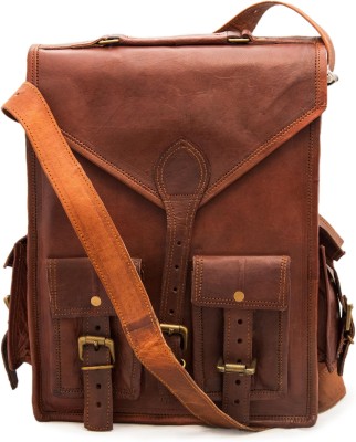 Pranjals House Messenger bag and 15 L Laptop Backpack(Brown)