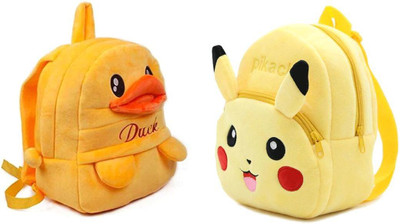 Aveek BM-Latch_combo of 2 yellow pikachu, yellow duck_1389 12 L Backpack(Yellow)