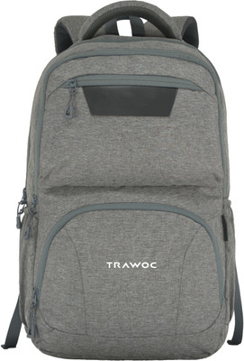 TRAWOC TPB04 Unisex Office & College Bag with 16-inch Compartment & USB Charging Port 30 L Laptop Backpack(Grey)