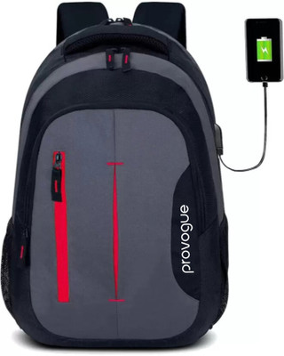 PROVOGUE laptop backpack unisex with usb charging port.water Resistant(Black) 36 L Backpack(Black)