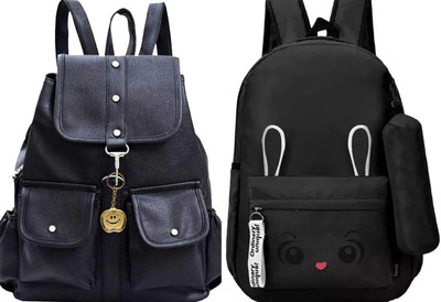 Shishtha A_BLK-4PKT-BACKPACK-SINGLE & BLK_- BN_-1_4_abc 30 L Backpack(Black, Black)