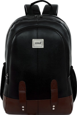 ZERUS Trendy PU Leather Backpack for Men Women Durable Office School College & Travel 28 L Laptop Backpack(Black, Brown)