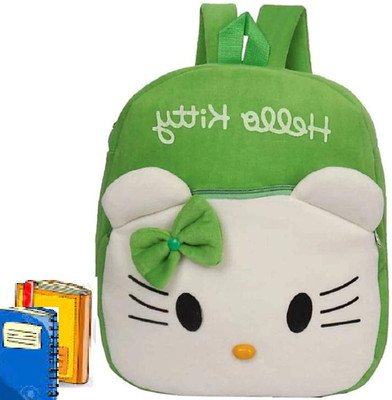 Bluemoon School Bag Green Kitty Bag Soft Plush Cartoon Baby Boys/Girls Plush Bag 12 L Backpack(Multicolor)