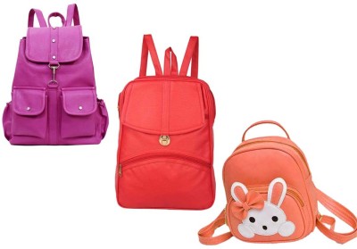 QUASHIMI COLLECTION BP-29-prpl-2bl+red-psh-lck+orng-micky-pitthu-cmbo 6 L Backpack(Purple, Red, Orange)