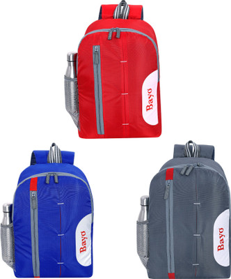 bayo Red Grey & R Blue 3 pc combo For School Collage Office Tuition & Picnic Backpack 25 L Laptop Backpack(Grey, Blue, Red, White)