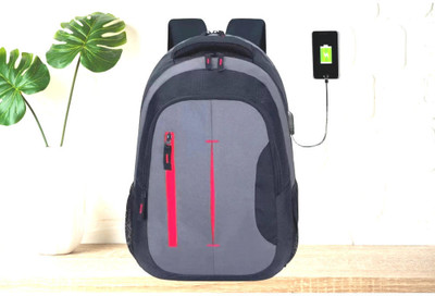Shivra backpack for men backpack bags bagpack 34 L Laptop Backpack(Black, Grey)