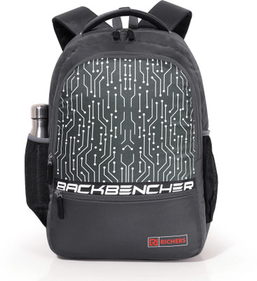 Richers BOYS&GIRLCasualBackpack inBlack Polyester Spacious Compartments & Hidden Storage 35 L Laptop Backpack(Black)