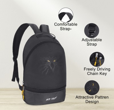 air trip WATER RESISTANT 13-14 INCH LAPTOP BACKPACK/OFFICE BAG/FOR MEN WITH PADDED LAPTOP 20 L Backpack(Black)