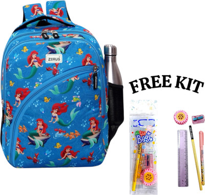 ZERUS Mermaid Theme Kids School Bag Combo for Girls Boys with Free Study Kit 20 L Backpack(Blue)