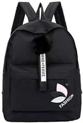 HouseOfCommon Girls School/College Backpacks 15 L Laptop Backpack(Black)