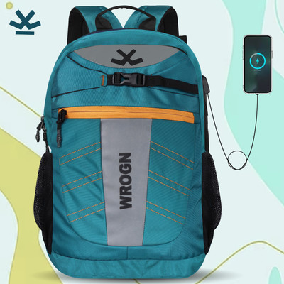 WROGN Valex DTAW-6A ASPHER WITH USB PORT AND RAIN COVER 42 L Laptop Backpack(Green)