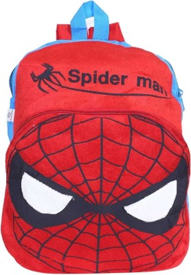 Downtown Celebrations Spider man bag Plush Travel Nursery LKG School bag Backpack 2-5 years 12 L Backpack(Red)