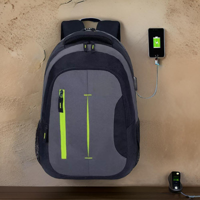 HouseOfCommon backpack bag laptop bag school backpag(18*14) 37 L Laptop Backpack(Black, Grey)