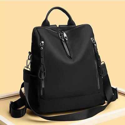 Evara Small 15 LLaptop Backpack PU Leather Stylish School/COLLEGE/TUTION Bag For Girls 17 L Backpack(Black)