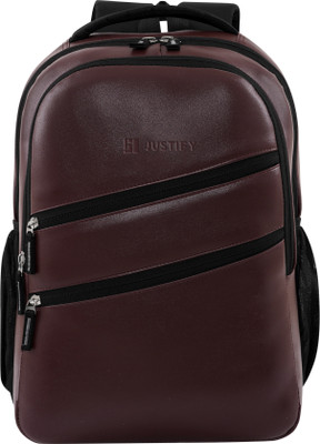 Justify Trendy and Durable 25L Backpack for Students | Lightweight and Compact Design Waterproof School Bag(Brown, 25 L)